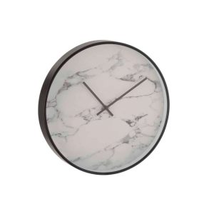 CLOCK MARBLE PLASTIC BLACK