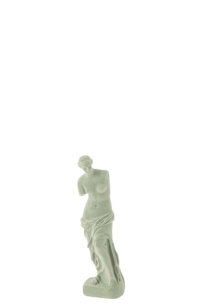STATUE GREEK LADY RESIN VELVET MINT