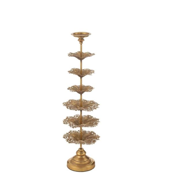 CANDLE HOLDER TREE METAL GOLD LARGE