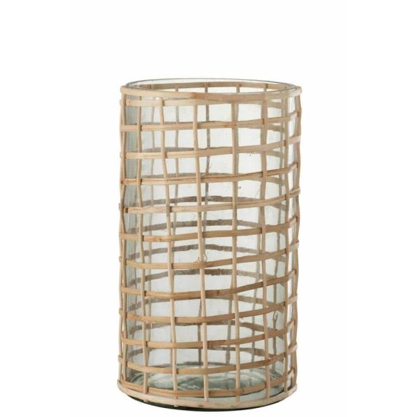 HURRICANE VIOLET GLASS/REED NATURAL LARGE