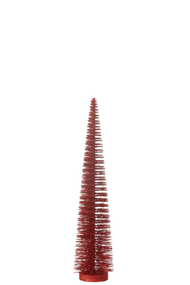 CHRISTMAS TREE DECO GLITTERS PLASTIC RED MEDIUM