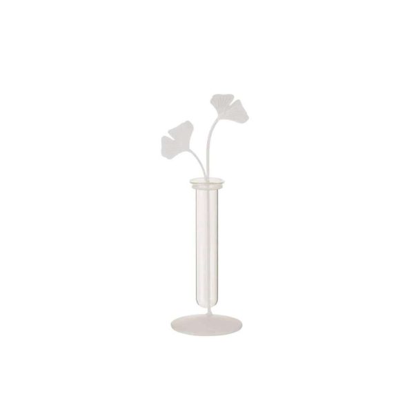 VASE 1 HOLDER FLOWERS METAL WHITE