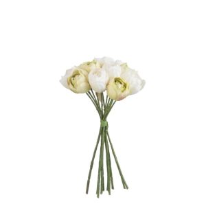 BOUQUET TULIP 12X POLYESTER WHITE/GREEN