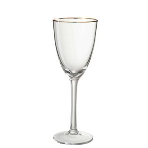 WINE GLASS  RED WINE GOLDEN BORDER GLASS TRANSPARENT/GOLD