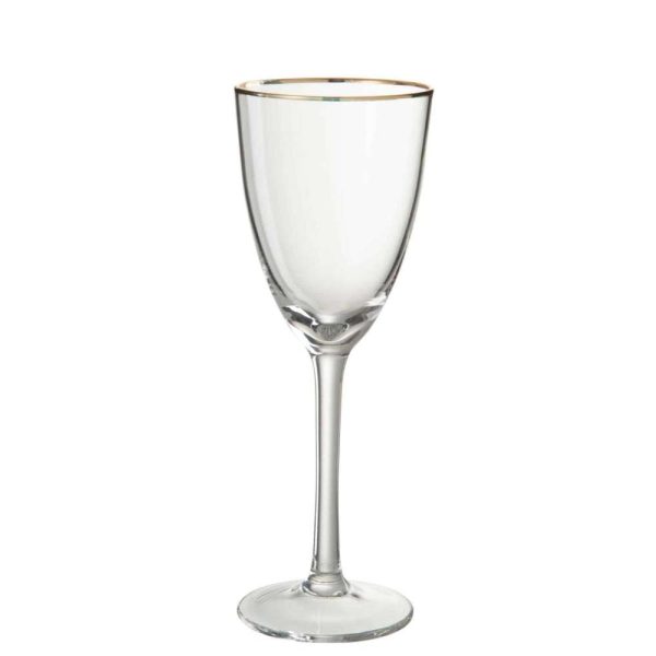 WINE GLASS  RED WINE GOLDEN BORDER GLASS TRANSPARENT/GOLD