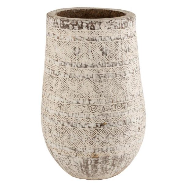 FLOWERPOT MAYA EXTRA PALMWOOD WHITE