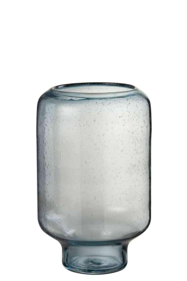 VASE NORA ON FOOT ROUND GLASS LIGHT BLUE LARGE