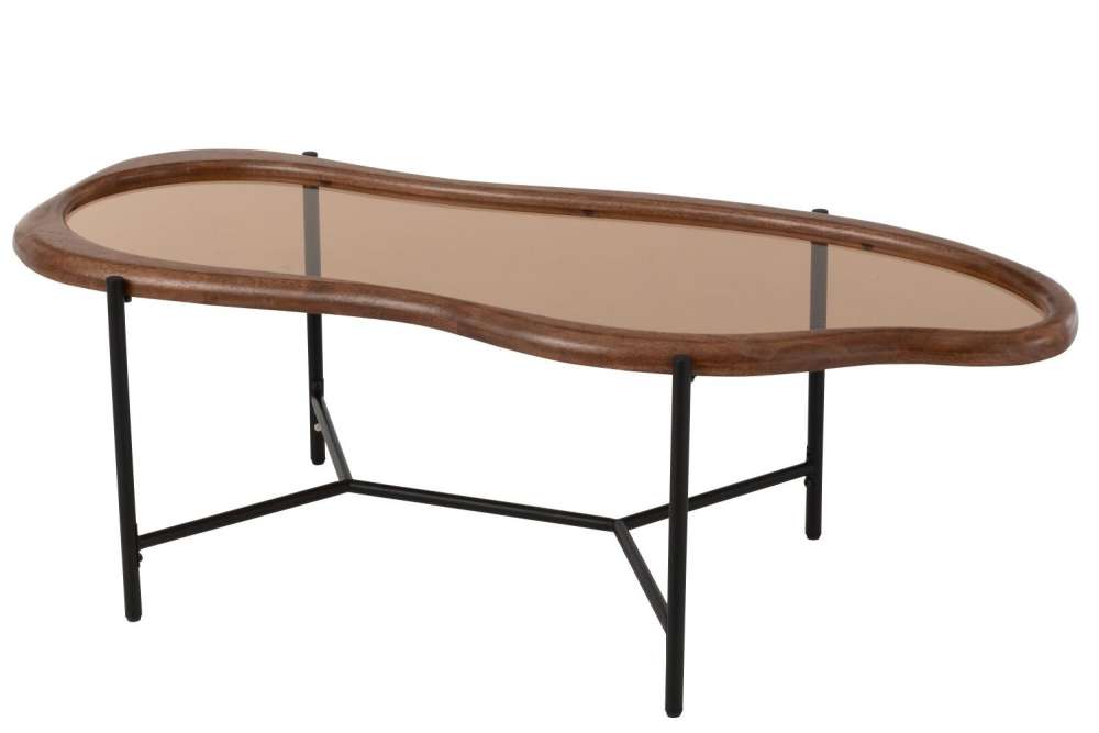 COFFEE TABLE ZIG GLASS MULTICOLORED