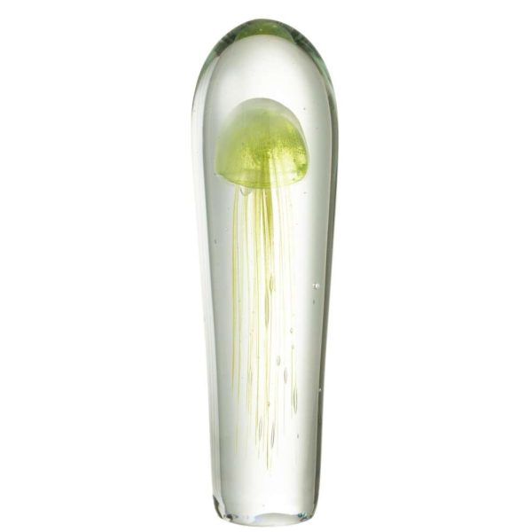 PAPERWEIGHT JELLYFISH GLASS GREEN EXTRA LARGE