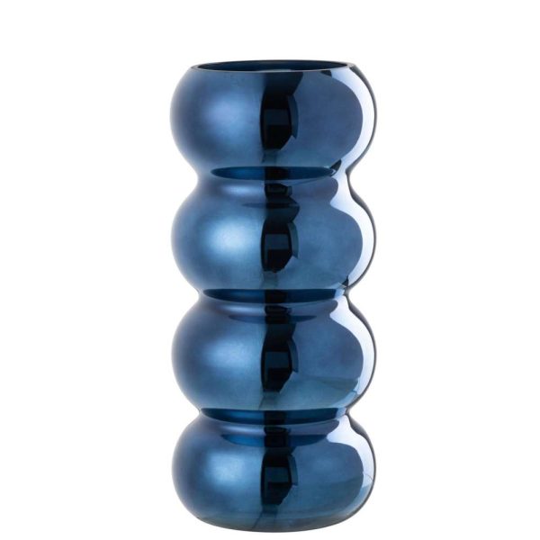 VASE CATERPILLAR GLASS BLUE