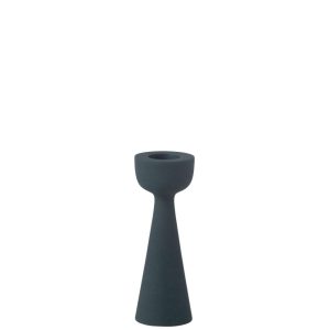 CANDLE HOLDER CONE ALUMINIUM BLUE LARGE