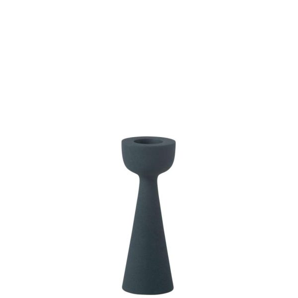 CANDLE HOLDER CONE ALUMINIUM BLUE LARGE