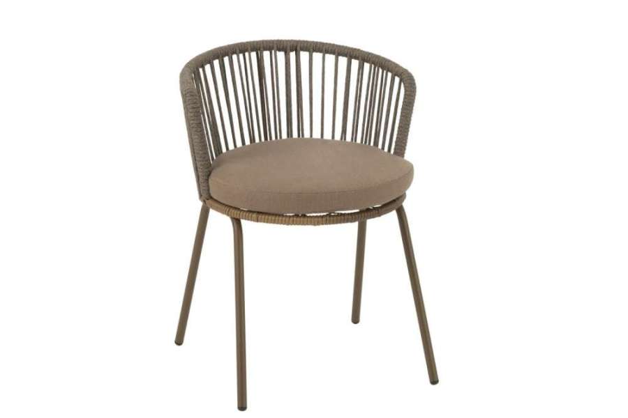 CHAIR TOA STEEL/ROPE BROWN