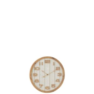 WALL CLOCK WOOD/MDF WHITE/NATURAL SMALL
