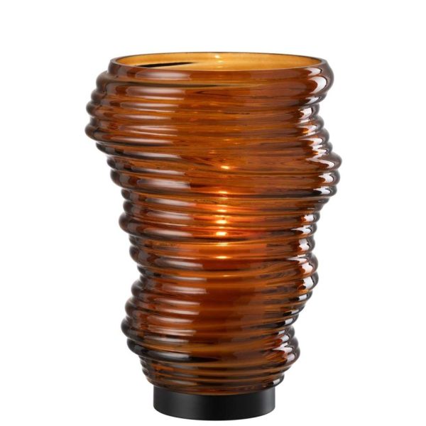 VASE TORNADO GLASS BROWN LARGE