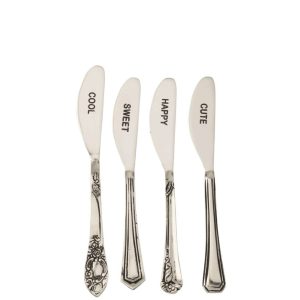 BOX OF 4 SPREADER BRASS SILVER COLORED