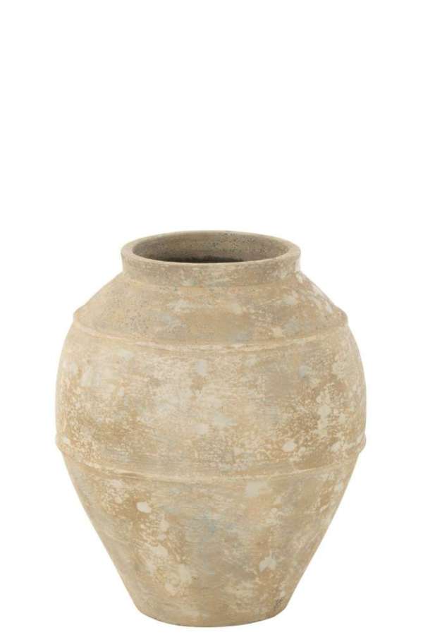 FLOWERPOT ANTIQUE CEMENT BEIGE MEDIUM
