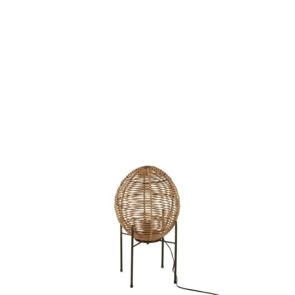 TABLE LAMP ON FRAME METAL/RATTAN NATURAL