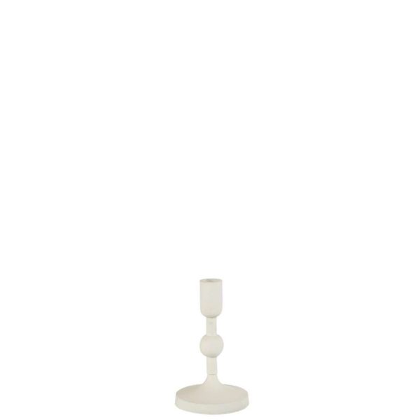 CANDLEHOLDER BALLS ALUMINIUM WHITE SMALL