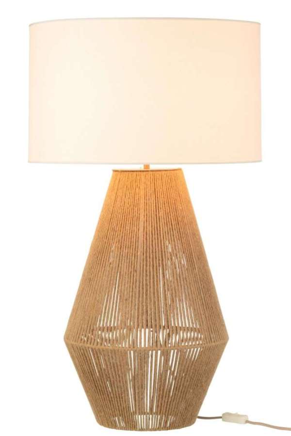 TABLE LAMP STRIING METAIL/JUTE NATURAL