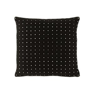 CUSHION MIRROR ROUND COTTON BLACK/SILVER