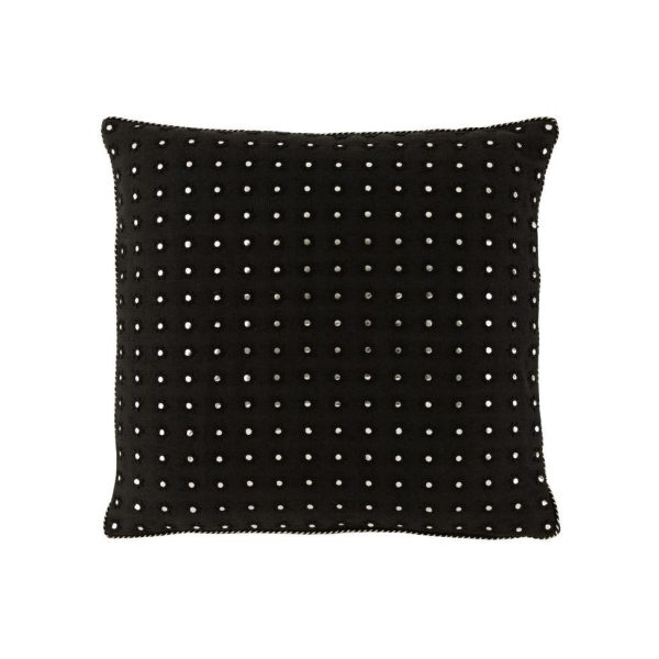 CUSHION MIRROR ROUND COTTON BLACK/SILVER