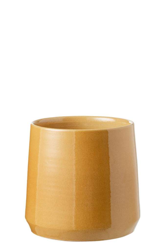 FLOWERPOT ROUND CERAMIC OCHRE LARGE