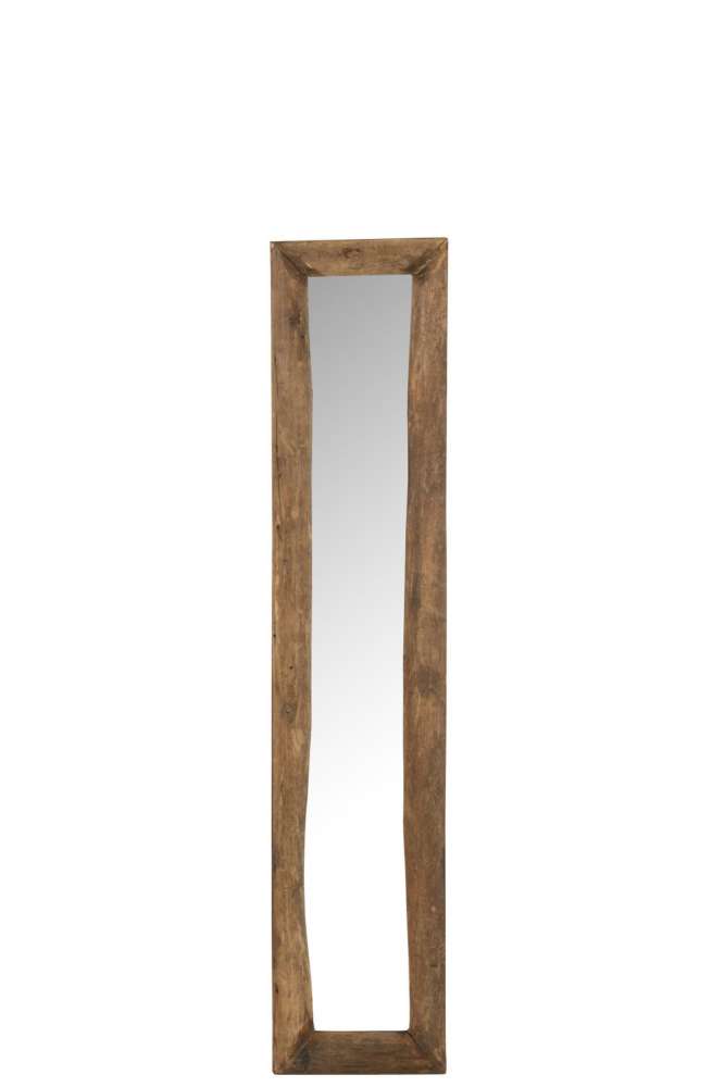 WALL MIRROR RECTANGLE WOOD BROWN SMALL