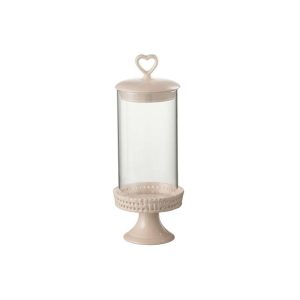 CAKE PLATE UNDER GLASS CERAMIC PINK MEDIUM