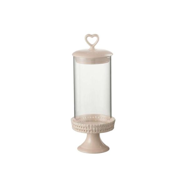 CAKE PLATE UNDER GLASS CERAMIC PINK MEDIUM