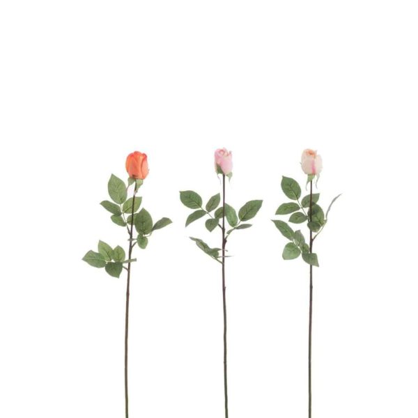 ROSE CLOSED FRESH TOUCH PLASTIC ORANGE/PINK MIX ASSORTMENT OF 3