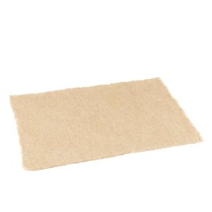 PLACEMAT RECTANGLE+FRAYED EDGES LINEN/COTTON BEIGE