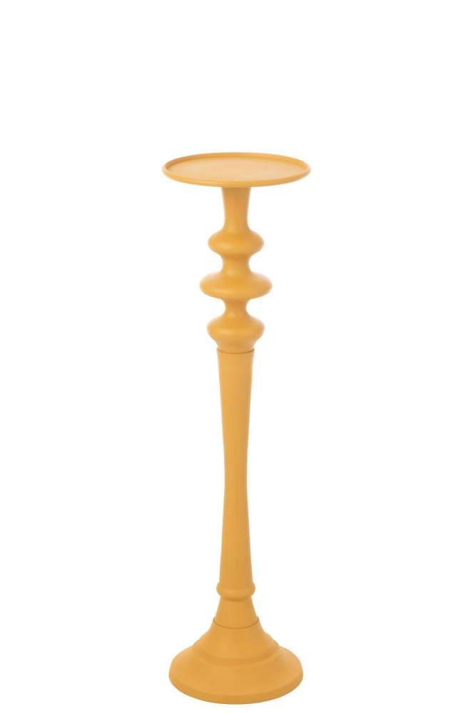 CANDLE HOLDER HIGH ALUMINIUM OCHRE SMALL