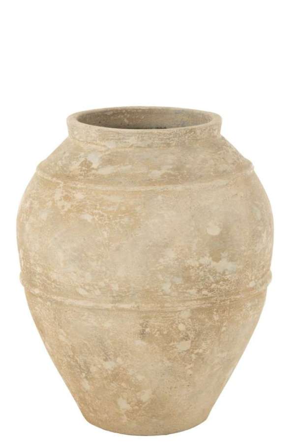 FLOWERPOT ANTIQUE CEMENT BEIGE LARGE