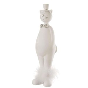 CAT WITH HAT POLY WHITE/SILVER LARGE