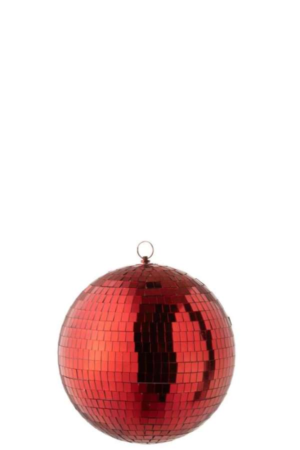 DISCO BALL MIRROR RED SMALL