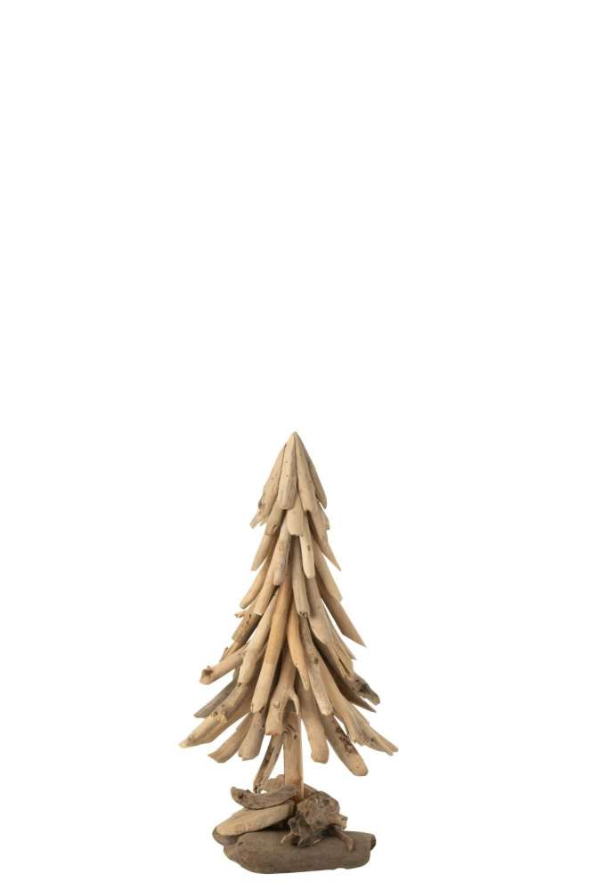 CHRISTMAS TREE ON BASE WOOD PIECES DRIFT WOOD NATURAL MEDIUM