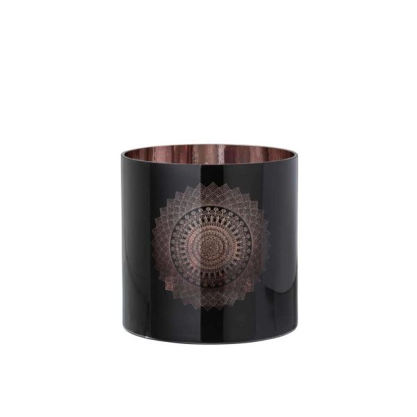 HURRICANE LIGHT BOHO GLASS BLACK/COPPER LARGE