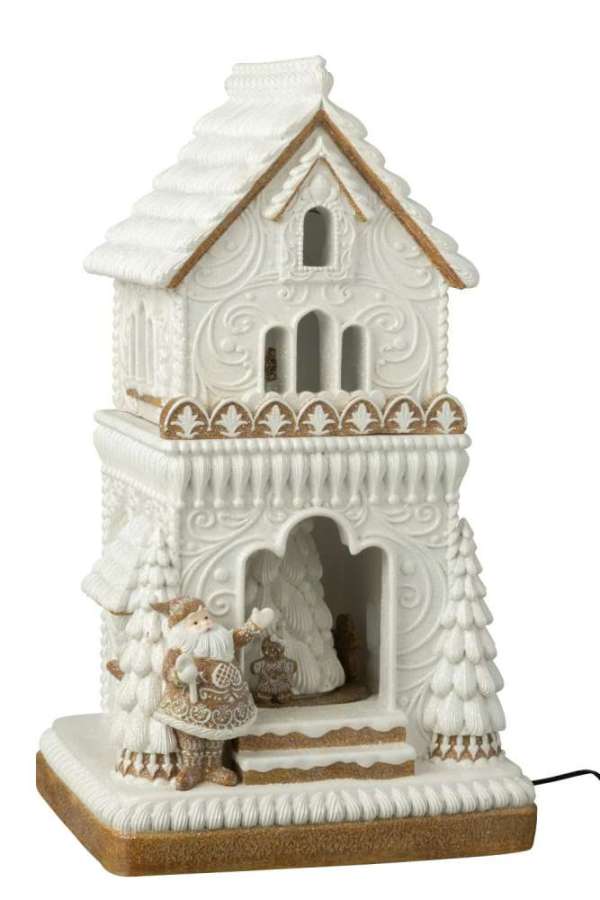 GINGERBREAD LED HOUSE  +  SANTA CLAUS LIMEPOWDER BEIGE/WHITE