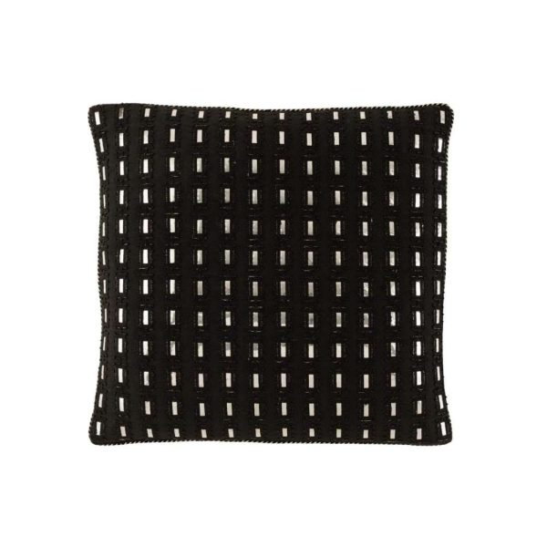 CUSHION MIRROR RECTANGLE COTTON BLACK/SILVER