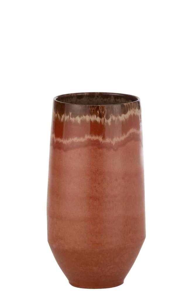 VASE ALINE LONG CERAMIC RUST BROWN LARGE