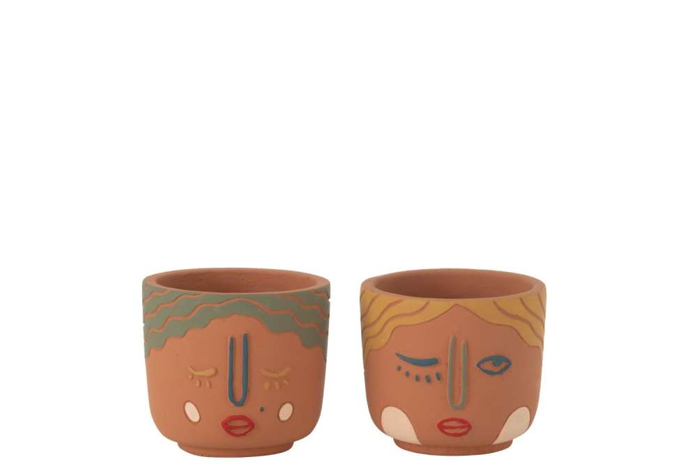 FLOWERPOT DUOFACE CEMENT MIX SMALL ASSORTMENT OF 2