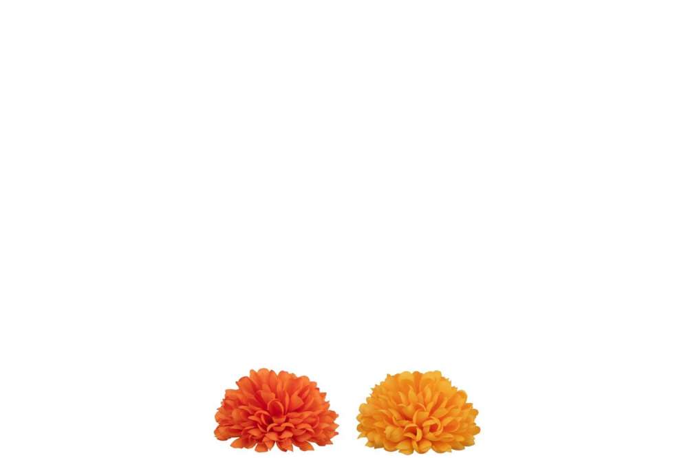 FLOWER HALF BALL DIA13CM ARTIFICIAL YELLOW/ORANGE ASSORTMENT OF 2