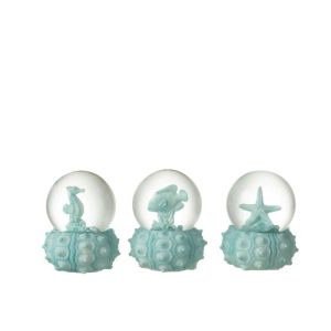 WATERGLOBE SEA POLYRESIN AZURE SMALL ASSORTMENT OF 3