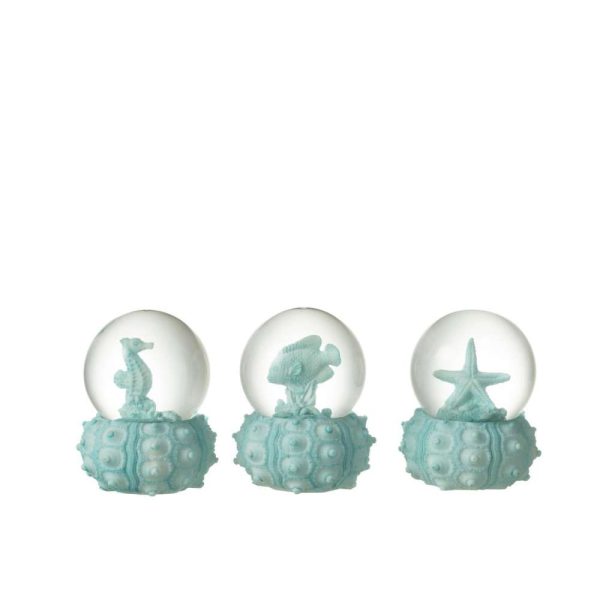 WATERGLOBE SEA POLYRESIN AZURE SMALL ASSORTMENT OF 3