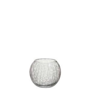 HURRICANE BALL CRACKLE GLASS TRANSPARENT SMALL