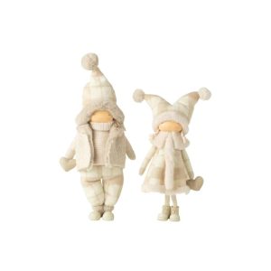 BOY+GIRL WINTER HEART RESIN BEIGE LARGE ASSORTMENT OF 2