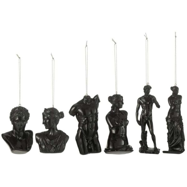 BOX OF 6 HANGER ROMAN STATUE RESIN BLACK