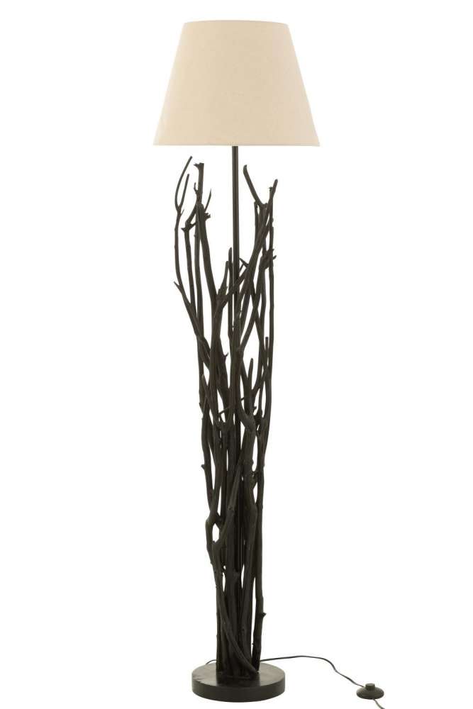 STANDING LAMP BRANCHES CHESTNUT WOOD BLACK
