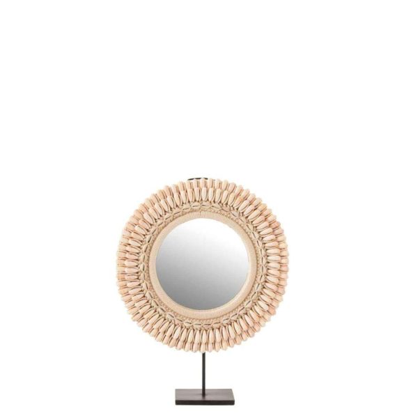 MIRROR ON FOOT MONA SHELLS LIGHT PINK LARGE